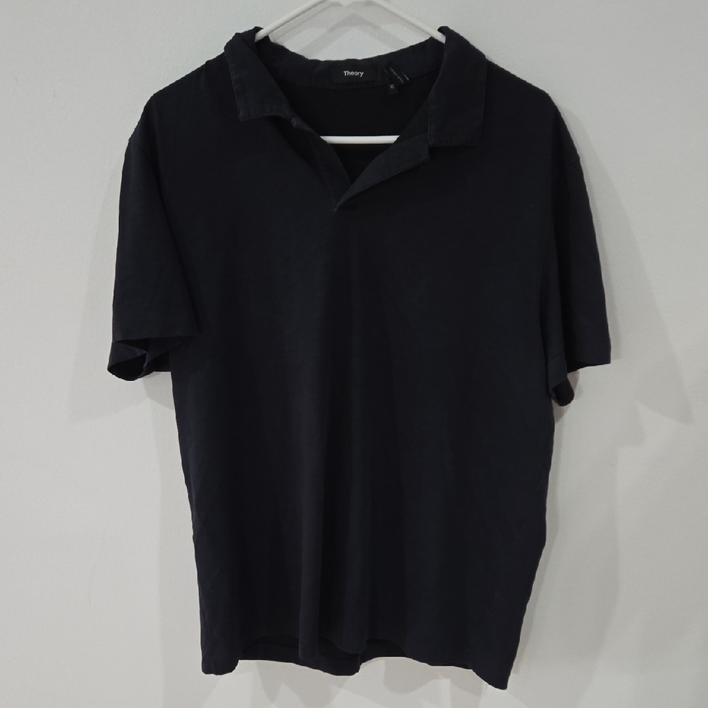 Theory Sz XL Mens Black Polo Shirt
